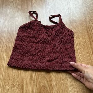 Women's Burgundy Crop Top